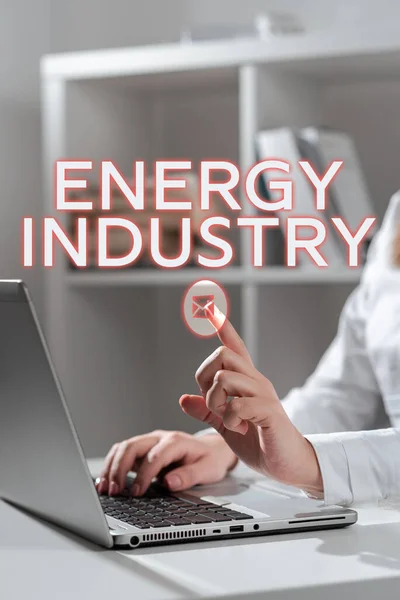 Enerji Endüstrisi Kavram Enerji Üretimi Satışında Rol Alan Endüstrileri Gösteren — Stok fotoğraf