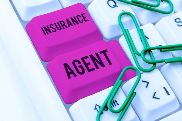 Text Sign Showing Insurance Agent Business Approach Person Who Works — Stock Photo, Image