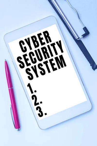 Konceptuell Bildtext Cyber Security System Affärsidé Tekniker För Att Skydda — Stockfoto