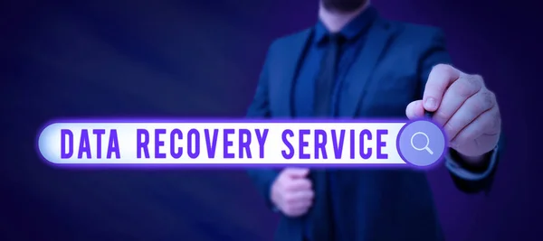 Texto Mostrando Inspiração Data Recovery Service Visão Geral Negócio Processo — Fotografia de Stock