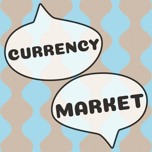 Didascalia Concettuale Mercato Valutario Concetto Business Counter Market Trading Valute — Foto Stock