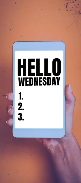 Hello Wednesday Word Written Hump Day Working Week Calendar — 스톡 사진