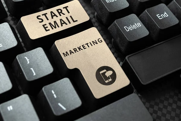 Concerepeption Start Email Marketing Business Conception Use Mail Promoting Products — 스톡 사진