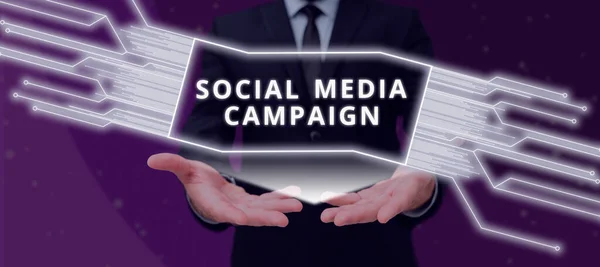 Didascalia Testo Che Presenta Campagna Sui Social Media Significato Del — Foto Stock
