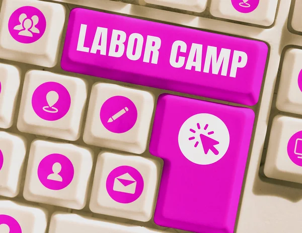 Text Som Visar Inspiration Labor Camp Business Overview Straffkoloni Där — Stockfoto