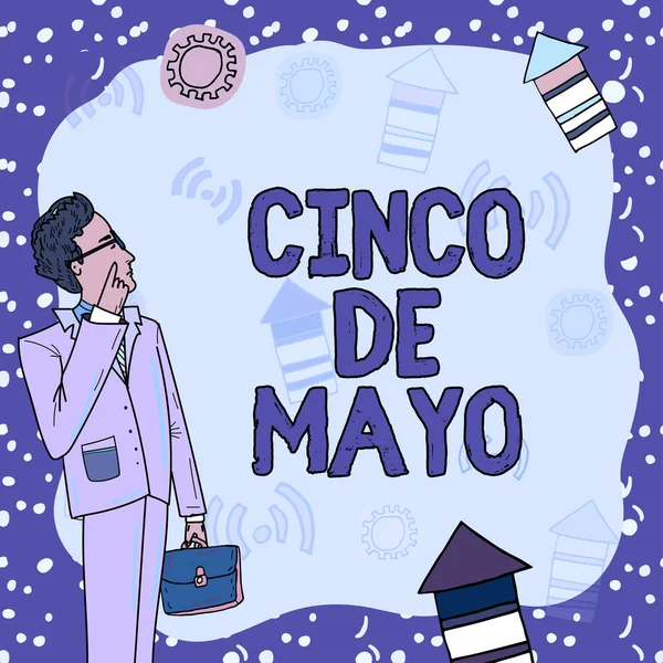 Skriva Visa Text Cinco Mayo Word Skrivet Mexikansk Amerikanska Firandet — Stockfoto