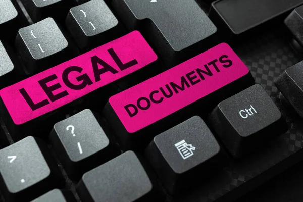 Writing displaying text Legal Documents, Concept meaning a document concerning a legal matter Drawn up by a lawyer