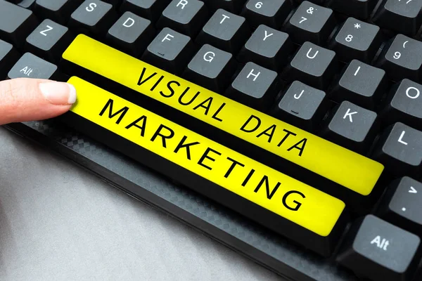 Χειρόγραφο Κείμενο Visual Data Marketing Εννοιολογική Φωτογραφία Χρησιμοποιήστε Εικόνες Για — Φωτογραφία Αρχείου