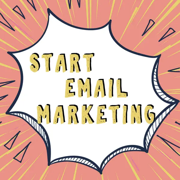 Exibição Conceitual Iniciar Email Marketing Ideia Negócio Uso Mail Para — Fotografia de Stock