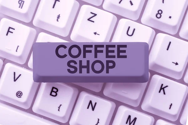 Conceptuele Weergave Coffee Shop Internet Concept Klein Informeel Restaurant Met — Stockfoto