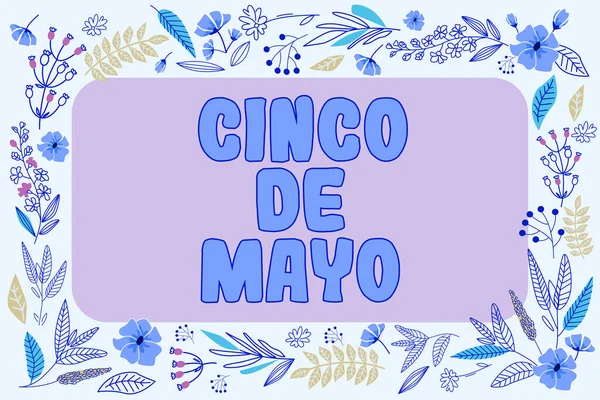 Handstilstext Cinco Mayo Business Showcase Mexikansk Amerikanskt Firande Den Maj — Stockfoto