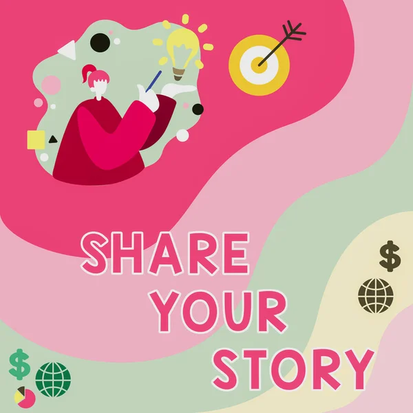 Pisanie Wyświetlania Tekstu Podziel Się Story Business Showcase Experience Storytelling — Zdjęcie stockowe