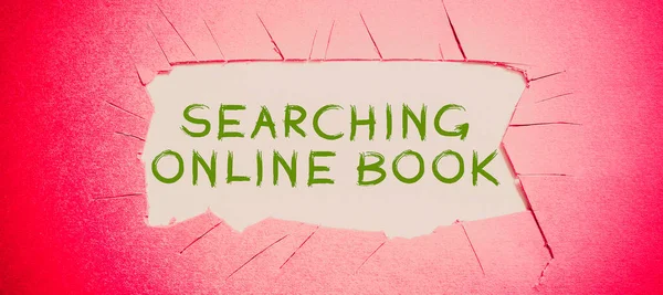 Schreiben Anzeigen Von Text Suche Online Buch Geschäft Schaufenster Ressource — Stockfoto