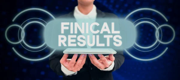 Inspiration Showing Sign Finical Results Word Written Records Convey Business — Stock Photo, Image