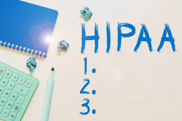 Conceptueel Bijschrift Hipaa Business Approach Acroniem Staat Voor Health Insurance — Stockfoto