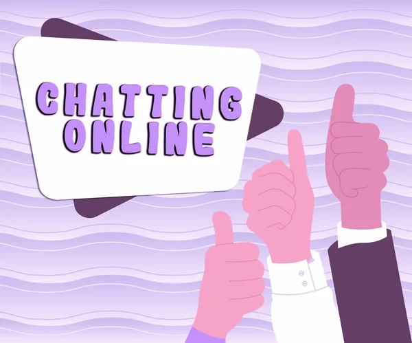 Tulisan Tangan Teks Chatting Online Bisnis Menampilkan Jenis Transmisi Realtime — Stok Foto