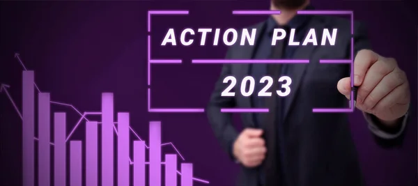 Εννοιολογική Απεικόνιση Σχέδιο Δράσης 2023 Ιδέες Πρόκληση Ιδέες Ιδέες Ιδέες — Φωτογραφία Αρχείου