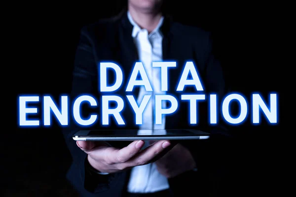 Kézírás Jel Data Encryption Word Conversion Data Code Compression Security — Stock Fotó