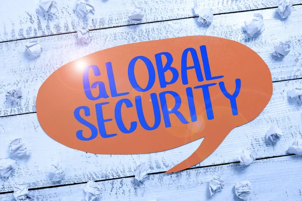 Konceptuell Bildtext Global Säkerhet Affärsidéskydd Världen Mot Krig Och Andra — Stockfoto
