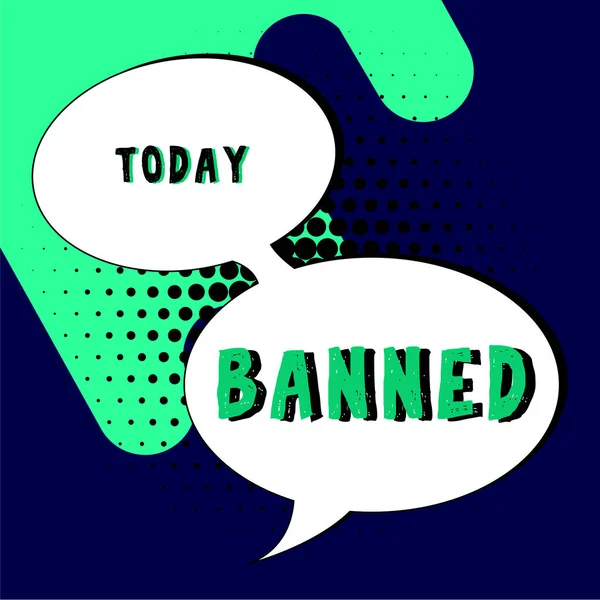 Bildunterschrift Verboten Internetkonzept Offiziell Verhindert Dass Jemand Etwas Rechtlich Verbotenes — Stockfoto
