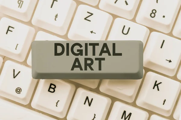 Sign Displaying Digital Art Business Showcase Χρήση Δεξιοτήτων Και Δημιουργικής — Φωτογραφία Αρχείου