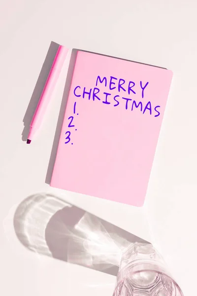 Inspiração Mostrando Sinal Feliz Natal Palavra Escrito Tradição Anual Para — Fotografia de Stock