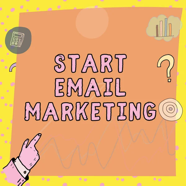 Χειρόγραφο Κείμενο Έναρξη Email Marketing Επιχειρηματική Επισκόπηση Χρήση Ηλεκτρονικού Ταχυδρομείου — Φωτογραφία Αρχείου