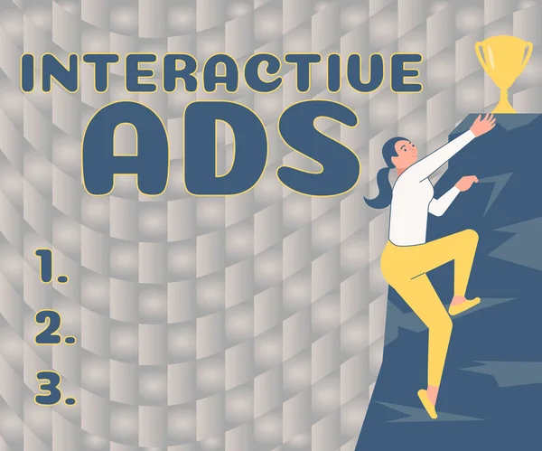 Textový Nápis Zobrazující Interaktivní Reklamy Koncepční Fotografie Používá Interaktivní Média — Stock fotografie