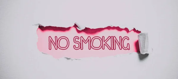 Λεζάντα Κειμένου Που Παρουσιάζει Απαγορεύεται Κάπνισμα Επιχειρηματική Ιδέα Χρησιμοποιώντας Τον — Φωτογραφία Αρχείου