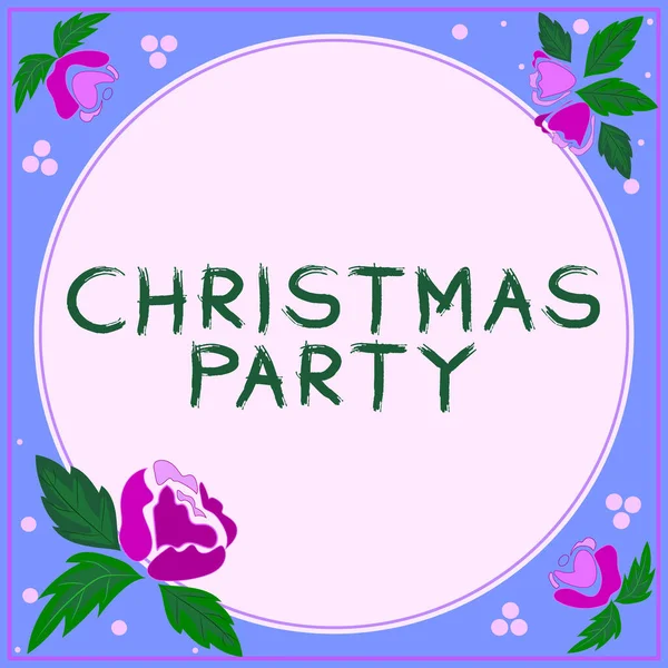 Writing Displaying Text Christmas Party Business Approach Annual Festival Commemorating — Stock Photo, Image