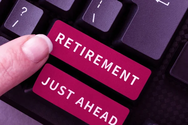 Yazısı Metni Emeklilik Genel Değerlendirmesi Birisini Terk Etmenin Işi Çalışmayı — Stok fotoğraf