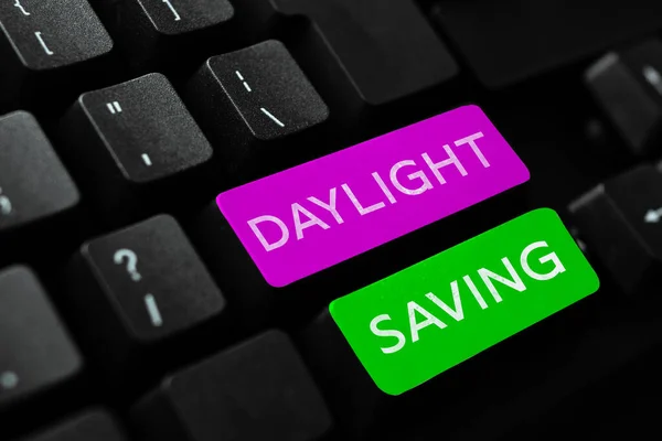 Visualizzazione Del Cartello Daylight Saving Concetto Business Che Avvia Orologio — Foto Stock