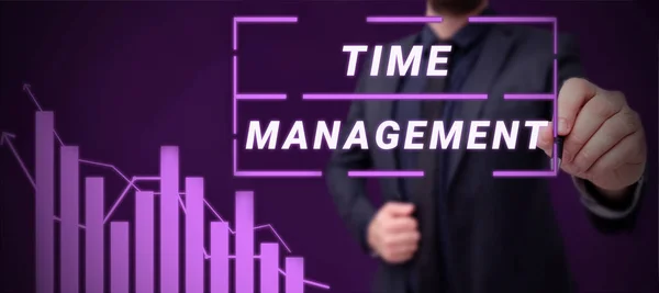 Inspiratie Toont Teken Time Management Business Concept Schema Gepland Voor — Stockfoto