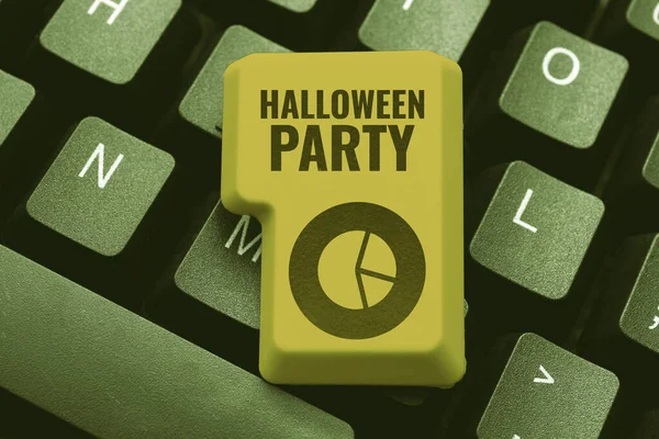 Escrevendo Exibindo Texto Halloween Party Véspera Foto Conceitual Festa Cristã — Fotografia de Stock