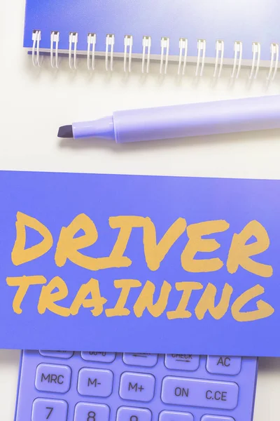 Εννοιολογική Λεζάντα Driver Training Word Γράφτηκε Κατά Διάρκεια Της Μελέτης — Φωτογραφία Αρχείου