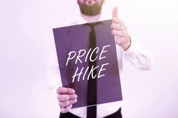 手写符号Price Hike Word Sum Values Customer Give Gain Benefits Having — 图库照片