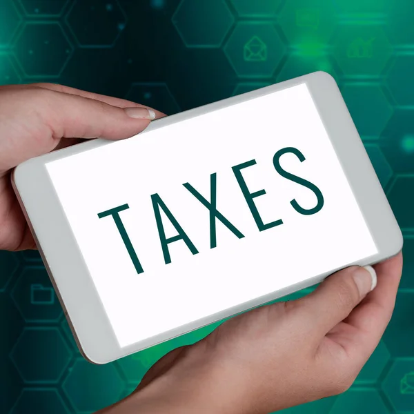 Titulo Conceptual Impuestos Contribución Del Enfoque Empresarial Los Ingresos Estatales —  Fotos de Stock