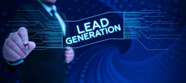 Inspiração Mostrando Sinal Geração Lead Processo Ideia Negócio Identificar Cultivar — Fotografia de Stock