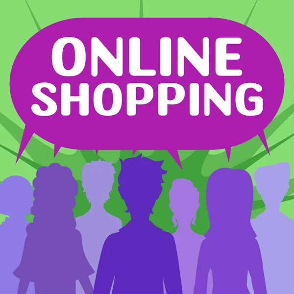 Skrive Tekst Online Shopping Bedriftskonseptforbrukere Kjøper Varer Direkte Fra Selger – stockfoto