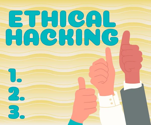 Firma Visualizzazione Ethical Hacking Internet Concetto Atto Individuare Debolezze Vulnerabilità — Foto Stock