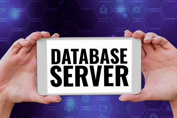 Handschriftliche Zeichen Database Server Business Ansatz Verwendet Eine Datenbankanwendung Die — Stockfoto