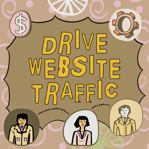 Текстовые Подписи Представляющие Drive Website Traffic Концептуальная Фотография Увеличение Числа — стоковое фото