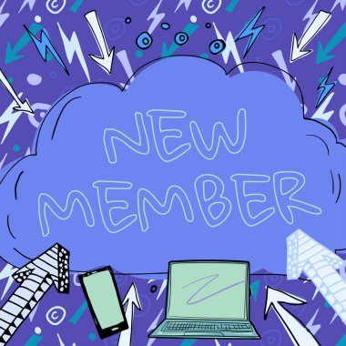 Kavramsal manşet Yeni Üye, Kavramsal fotoğraf toplama çalışanı şirkete veya ekibe yeni çocuk doğumu