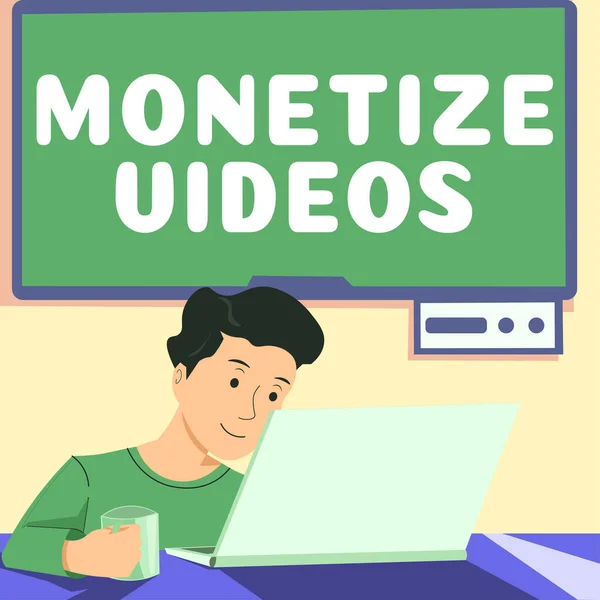 Text Zobrazující Inspiraci Monetize Videos Conceptual Photo Process Earning Money — Stock fotografie