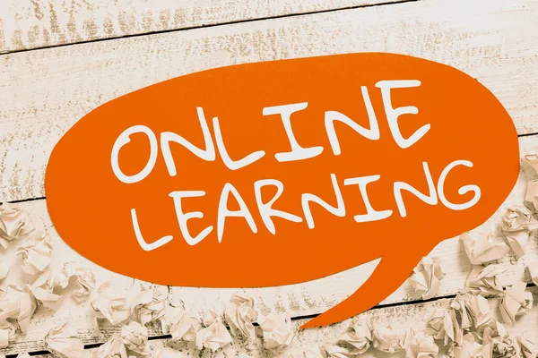 Online Tanulás Kijelzése Üzleti Koncepció Oktatási Eszköz Amely Interneten Alapul — Stock Fotó