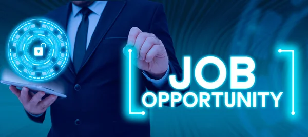 Handschriftliches Zeichen Job Opportunity Geschäftsidee Eine Beschäftigungsmöglichkeit Oder Die Chance — Stockfoto