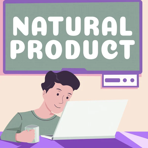 显示自然产品 商业概览 化合物或生物机体产生的物质的启示 — 图库照片
