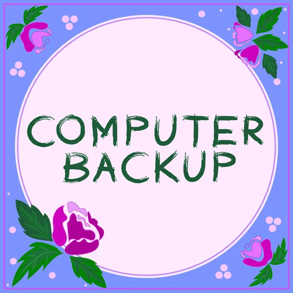 Escrevendo Exibindo Texto Computer Backup Internet Concept Ato Copiar Arquivos — Fotografia de Stock