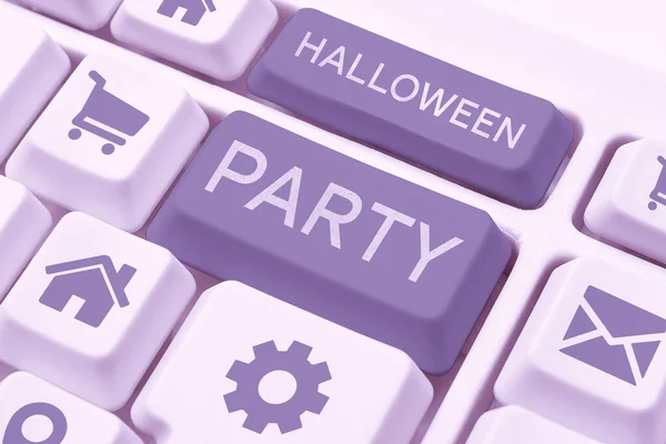 Inspiração Mostrando Sinal Halloween Party Véspera Conceito Negócios Festa Cristã — Fotografia de Stock