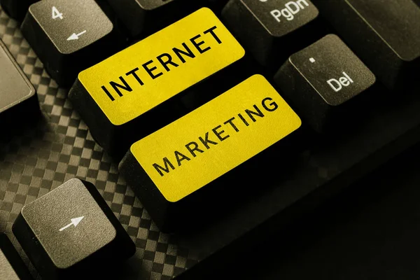 Exibição Conceitual Marketing Online Ideia Negócio Comércio Online Networking Empreendedor — Fotografia de Stock